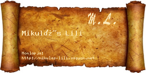 Mikulás Lili névjegykártya